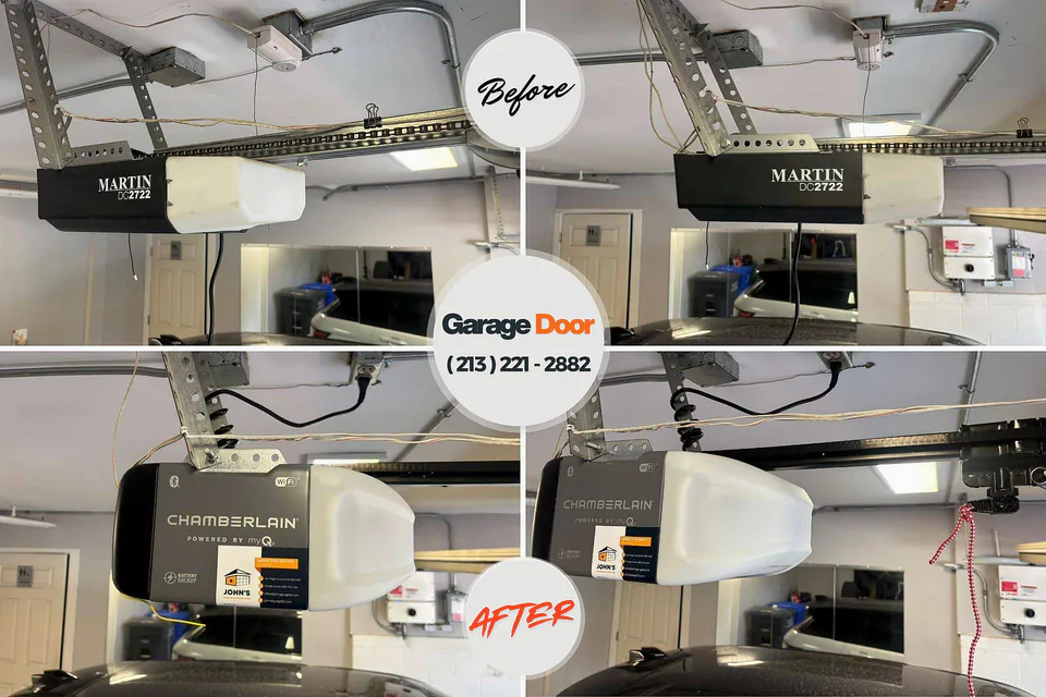 Before and after: garage door repair Winston, OR